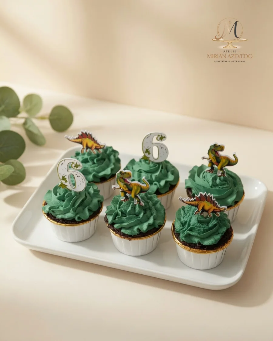 Cupcakes com tema dinossauro